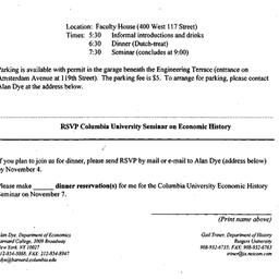 Announcements, 1996-11-07. ...