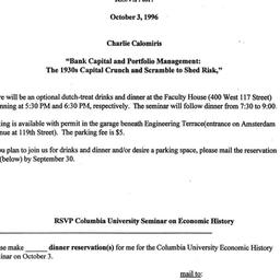 Announcements, 1996-10-03. ...