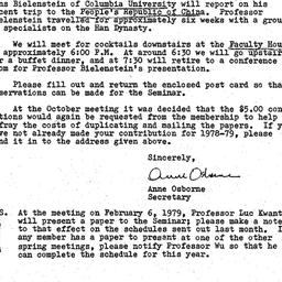 Announcements, 1978-11-22. ...