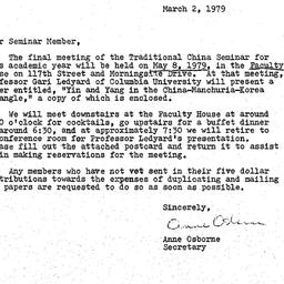 Announcements, 1979-03-02. ...