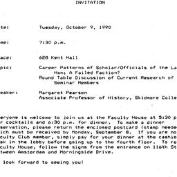 Announcements, 1990-10-09. ...