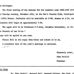 Announcements, 1968-10-14. ...