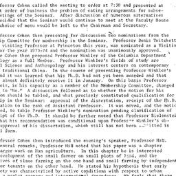 Minutes, 1973-09-18. Tradit...