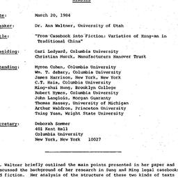 Minutes, 1984-03-20. Tradit...