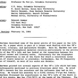 Minutes, 1983-12-13. Tradit...