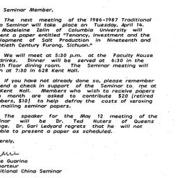 Announcements, 1987-03-19. ...