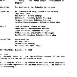Minutes, 1986-11-11. Tradit...