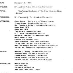 Minutes, 1986-12-09. Tradit...