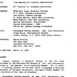 Minutes, 1987-02-10. Tradit...