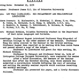 Minutes, 1976-11-19. Tradit...