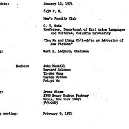 Minutes, 1971-01-12. Tradit...