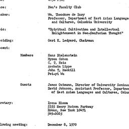 Minutes, 1970-11-10. Tradit...