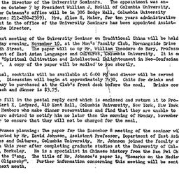 Announcements, 1970-10-21. ...