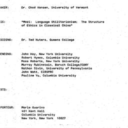Minutes, 1988-05-10. Tradit...
