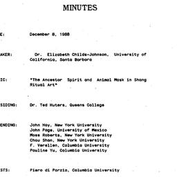 Minutes, 1987-12-08. Tradit...