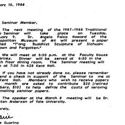 Announcements, 1988-01-15. ...