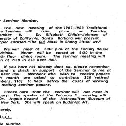 Announcements, 1987-12-08. ...
