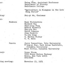 Minutes, 1971-10-26. Tradit...