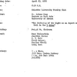 Minutes, 1972-04-25. Tradit...