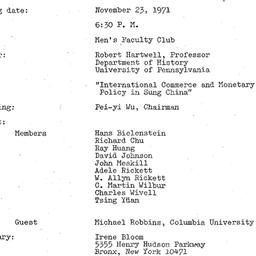 Minutes, 1971-11-23. Tradit...