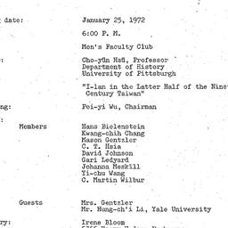 Minutes, 1972-01-25. Tradit...