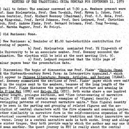 Minutes, 1979-09-11. Tradit...