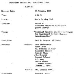 Minutes, 1970-01-20. Tradit...