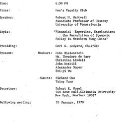 Minutes, 1969-12-09. Tradit...