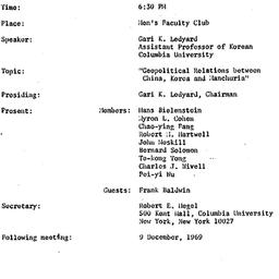 Minutes, 1969-11-11. Tradit...