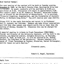 Announcements, 1969-11-28. ...