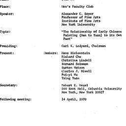 Minutes, 1970-03-10. Tradit...