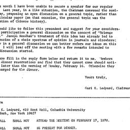 Announcements, 1970-02-06. ...
