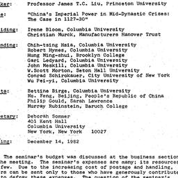 Minutes, 1982-11-09. Tradit...