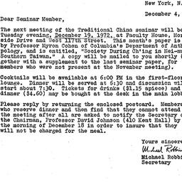 Announcements, 1972-12-04. ...