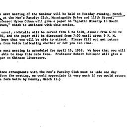 Announcements, 1968-03-02. ...