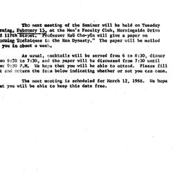 Announcements, 1968-01-23. ...