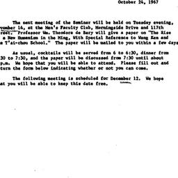 Announcements, 1967-10-24. ...
