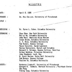 Minutes, 1986-04-08. Tradit...