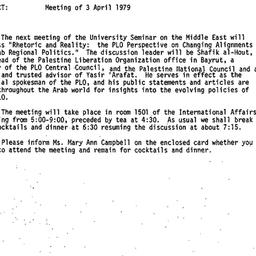 Announcements, 1979-03-09. ...