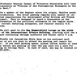 Announcements, 1989-11-03. ...