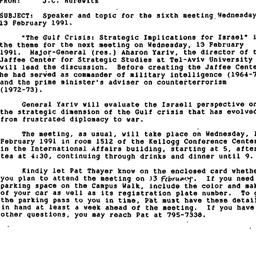 Announcements, 1991-01-17. ...