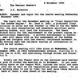 Announcements, 1990-11-08. ...