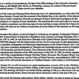 Announcements, 2001-01-24. ...