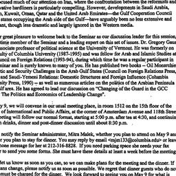 Announcements, 2001-05-09. ...