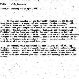 Announcements, 1982-03-15. ...