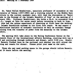 Announcements, 1984-02-01. ...