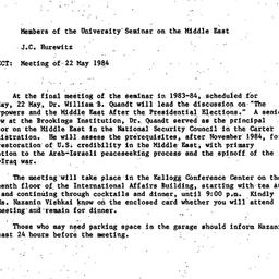Announcements, 1984-05-22. ...
