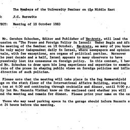 Announcements, 1983-10-19. ...