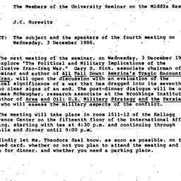 Announcements, 1986-11-11. ...