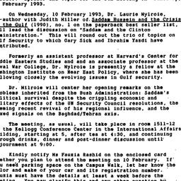 Announcements, 1993-01-21. ...
